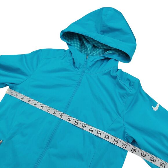 Nike Golf Hooded Jacket Womens Small Blue Mesh Lined Full Zip Activewear - Picture 9 of 11